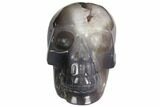 Polished Agate Skull with Quartz Crystal Pocket #148100-1